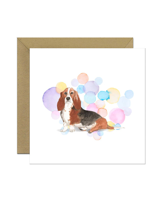 Basset Hound Dog Splash Card