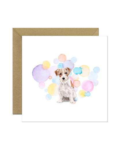 Wire Haired Jack Russell Dog Splash Card