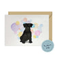 Black Miniature Schnauzer Dog Splash Card