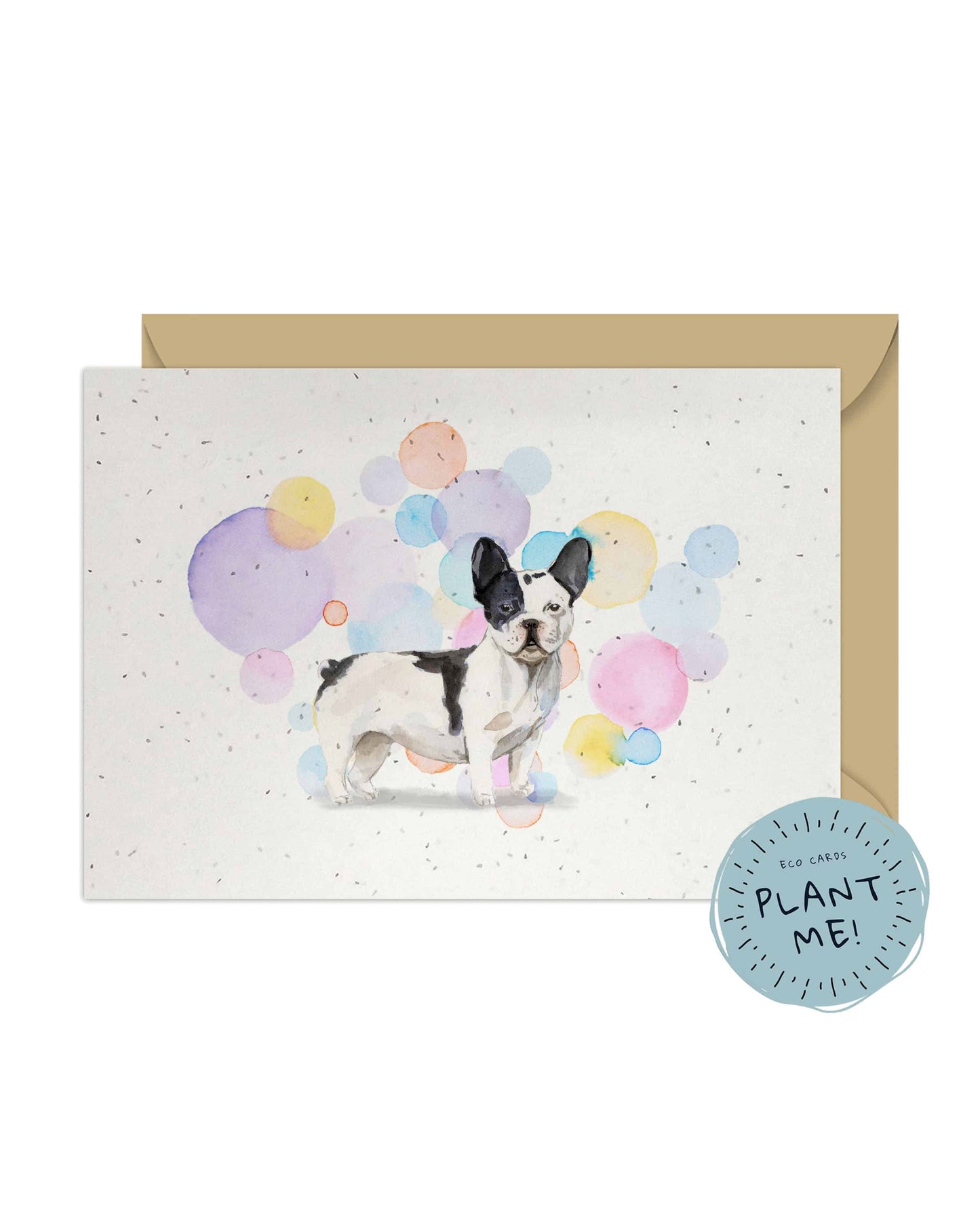 Black & White French Bulldog Splash Card