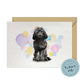 Black Cockapoo Dog Splash Card