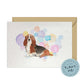 Basset Hound Dog Splash Card