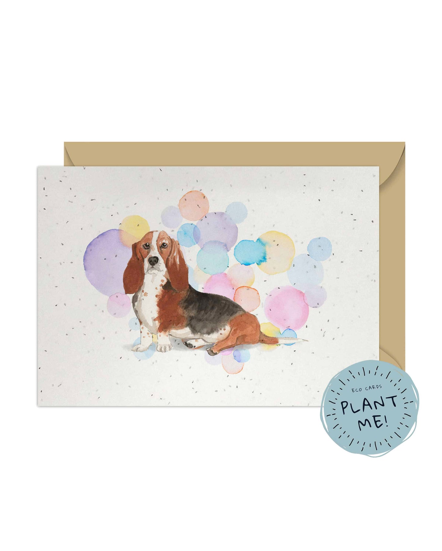 Basset Hound Dog Splash Card