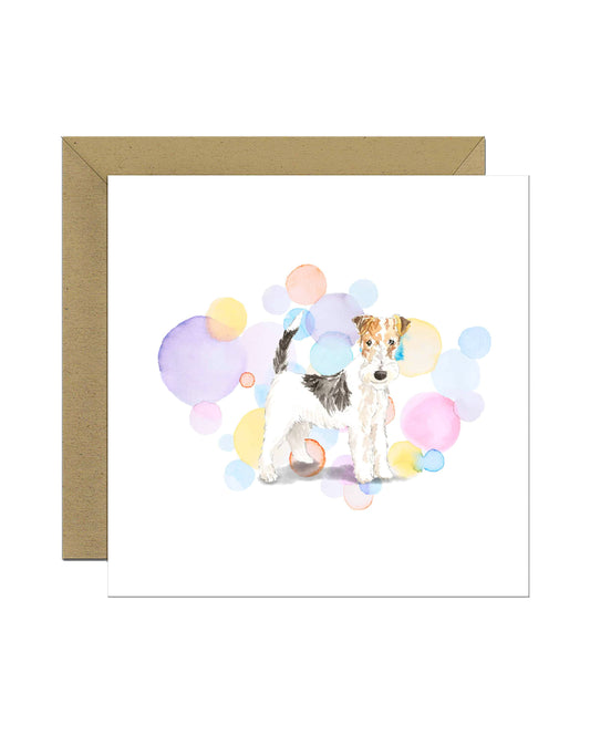 Wire Haired Fox Terrier Dog Splash Card