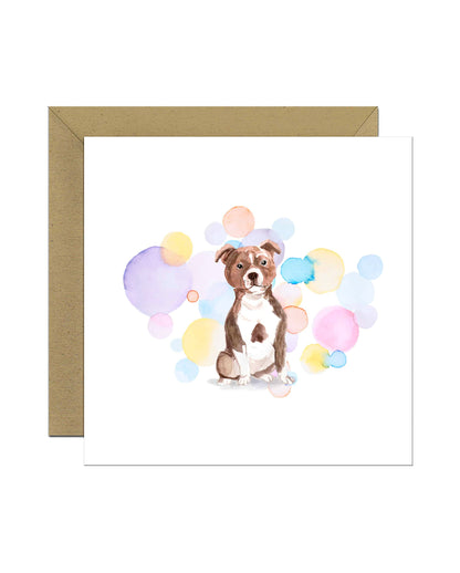 Staffordshire Bull Terrier Dog Splash Card