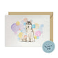 Siberian Husky Dog Splash Card