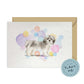 Short Hair Shih Tzu Dog Splash Card