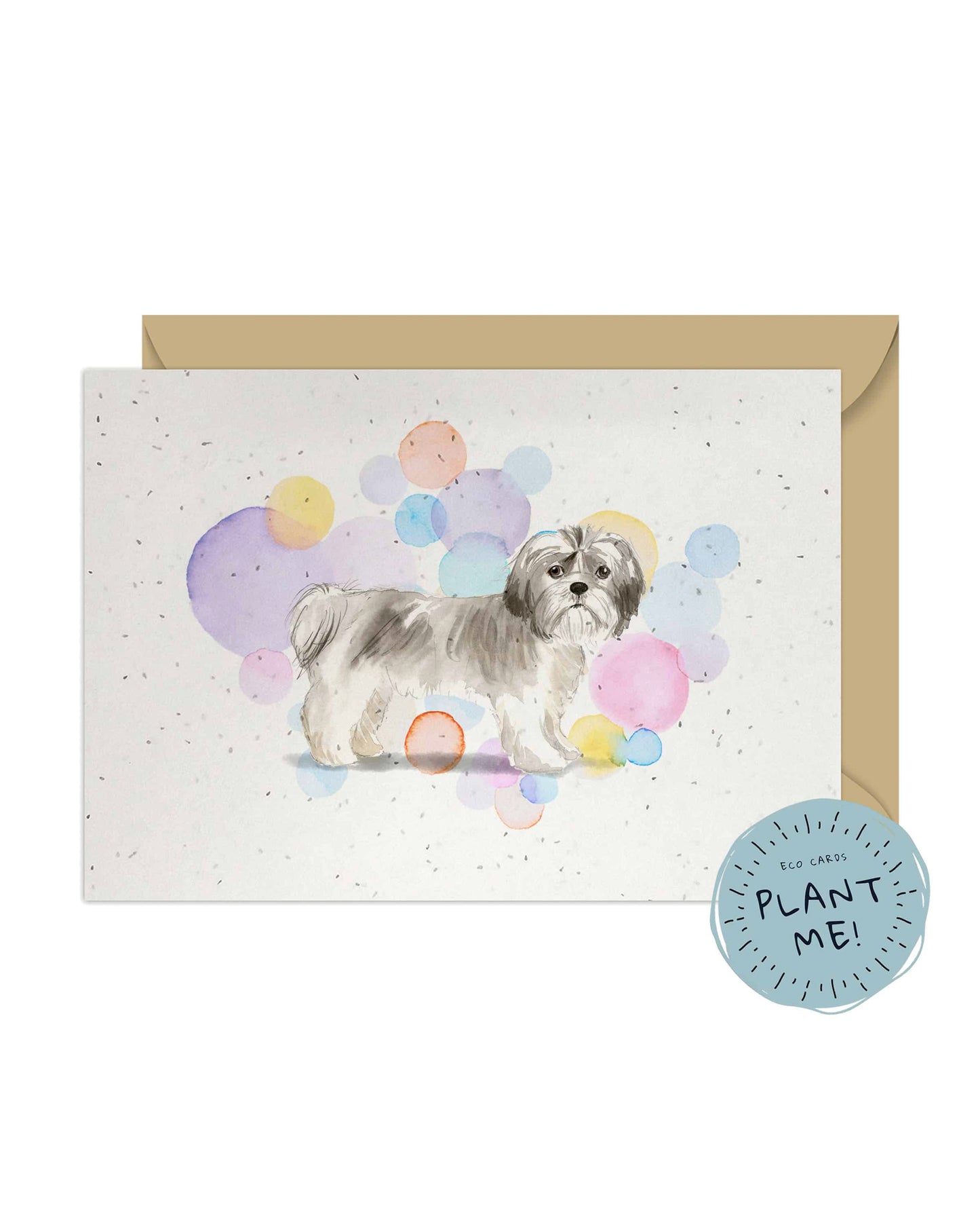 Short Hair Shih Tzu Dog Splash Card