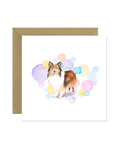 Shetland Sheepdog Dog Splash Card