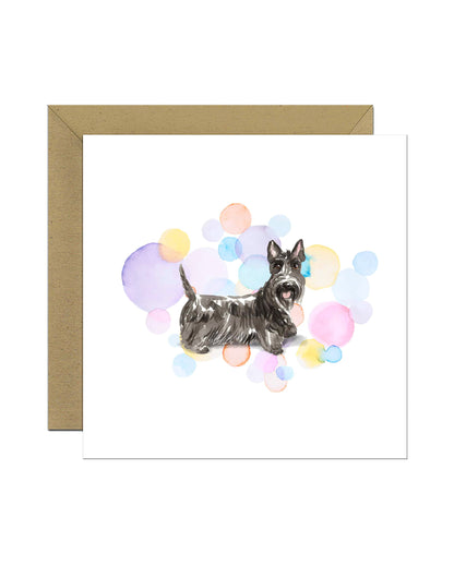 Scottish Terrier Dog Splash Card