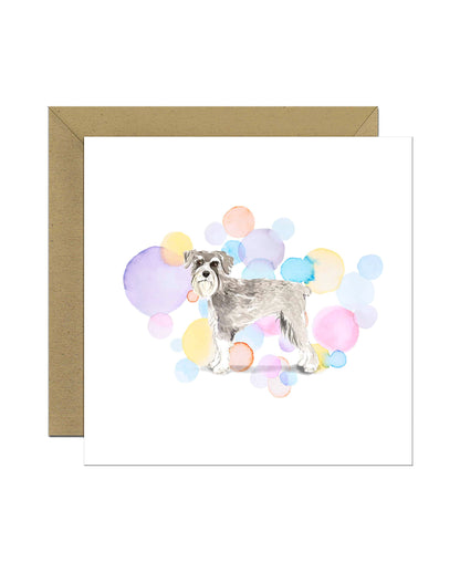 Schnauzer Dog Splash Card