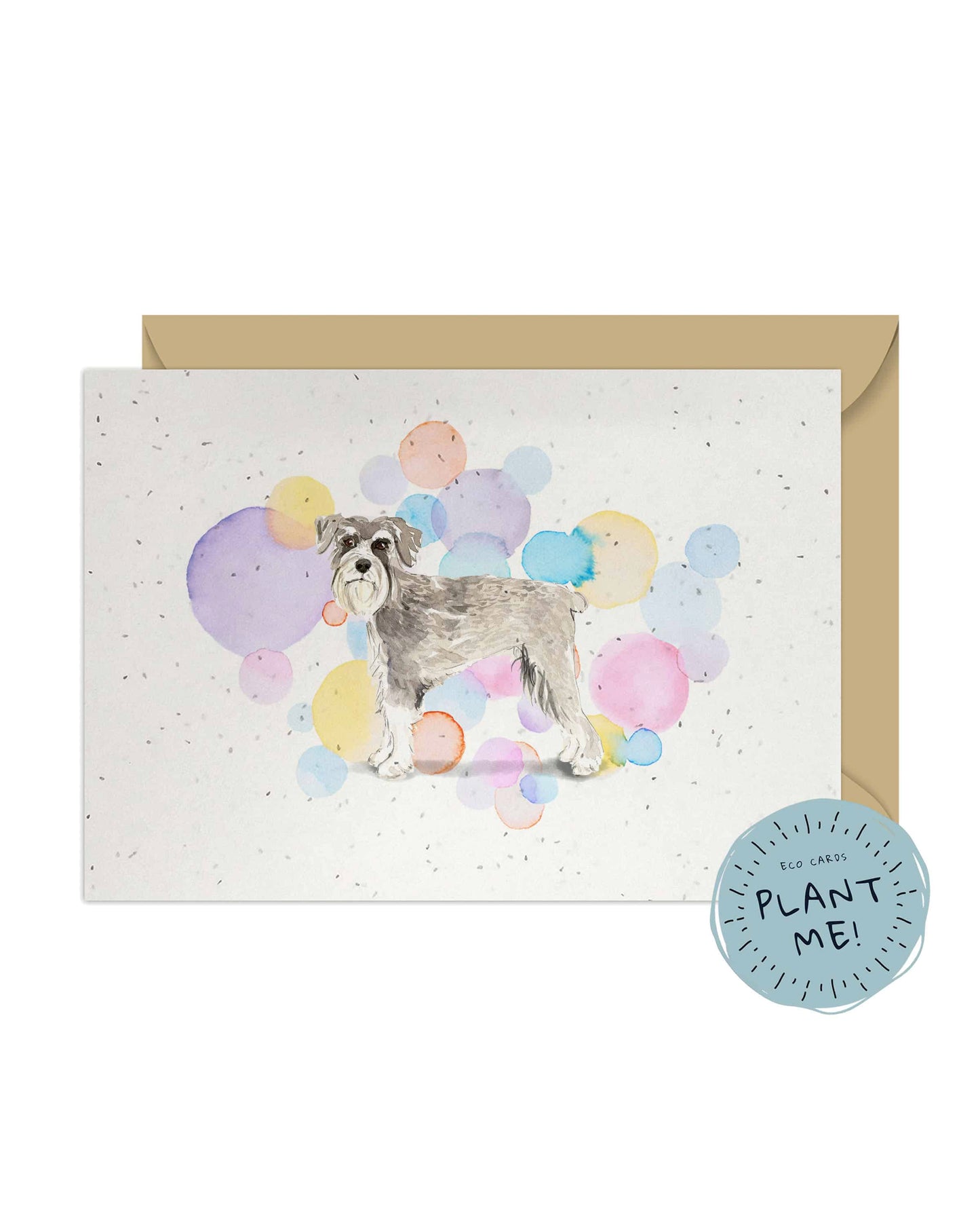 Schnauzer Dog Splash Card