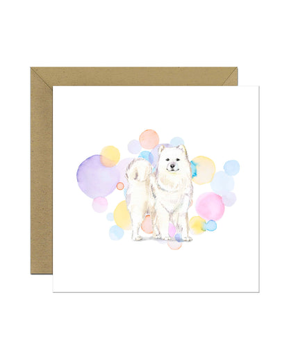 Samoyed Dog Splash Card