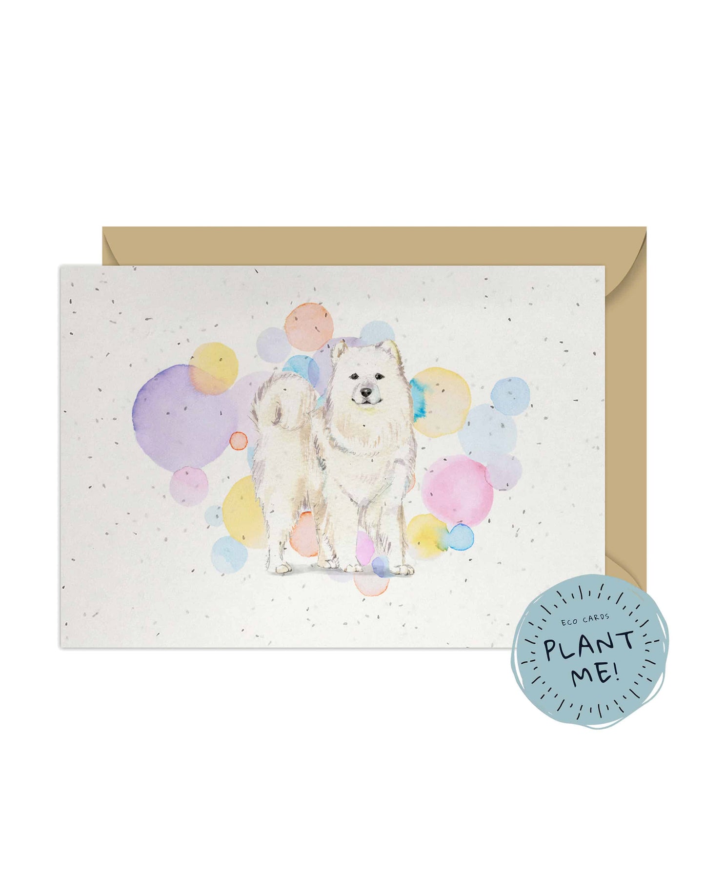 Samoyed Dog Splash Card