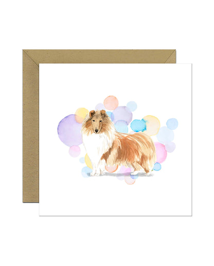 Rough Collie Dog Splash Card