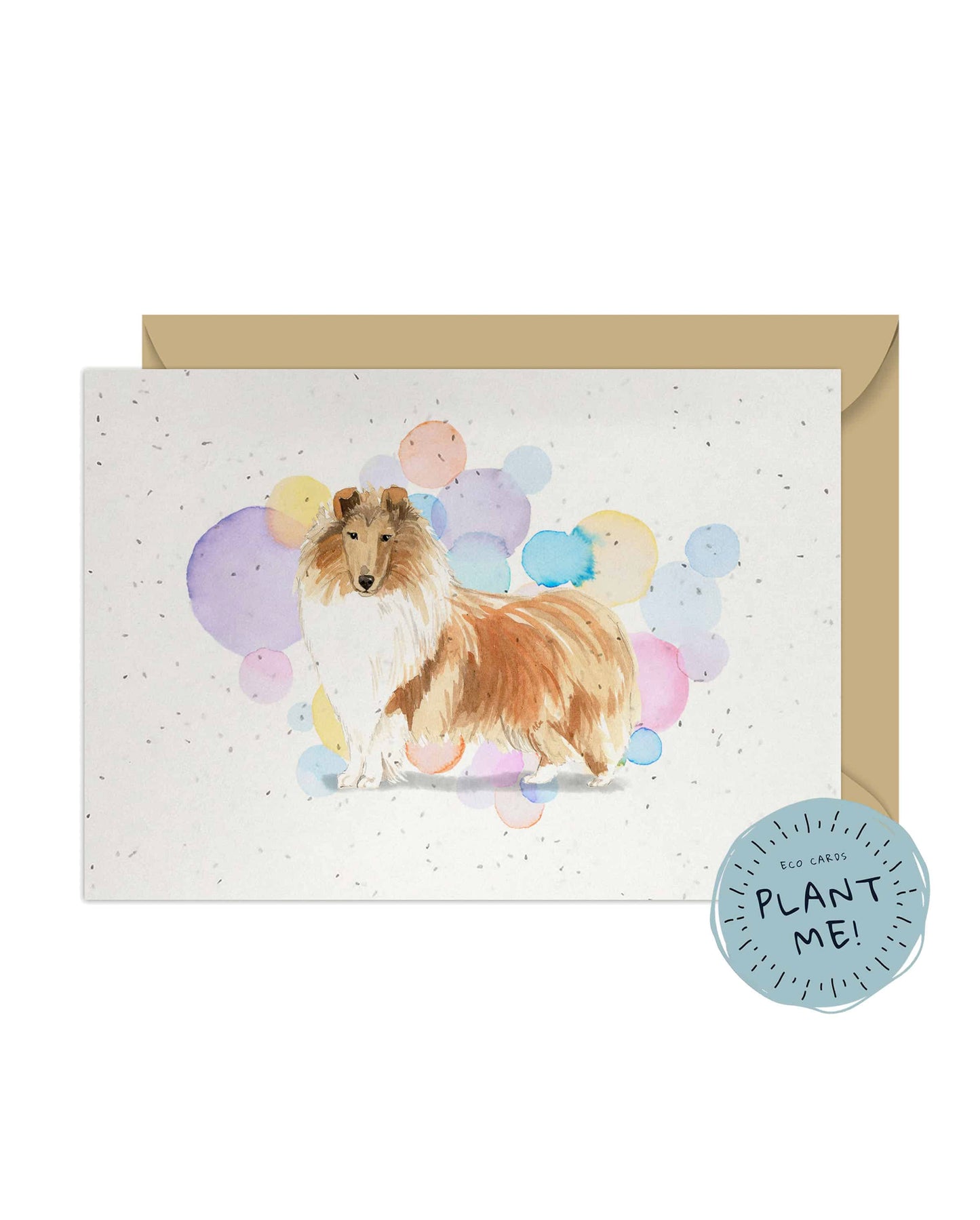 Rough Collie Dog Splash Card