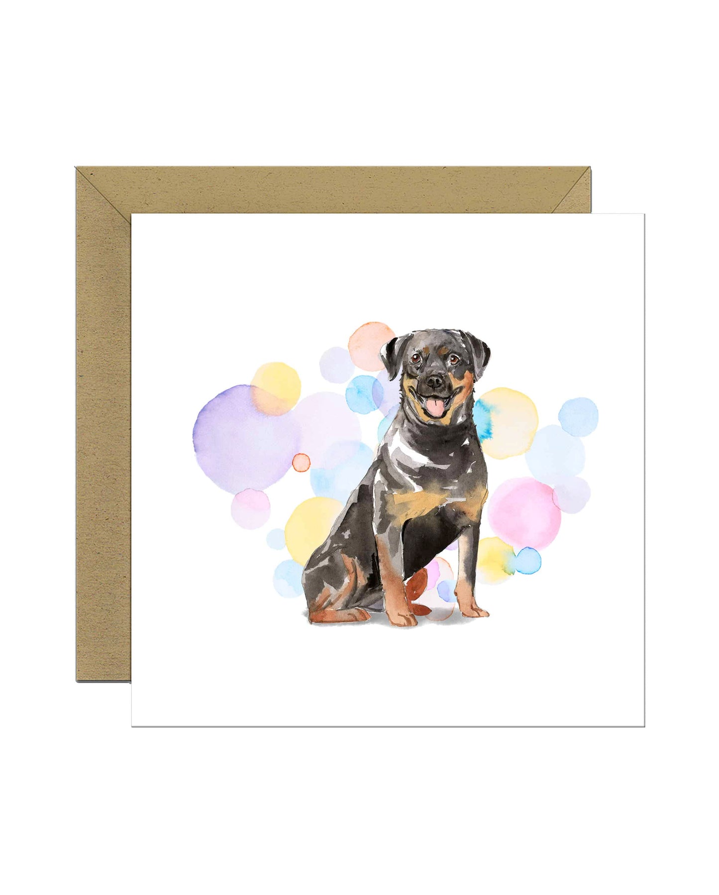 Rottweiler Dog Splash Card