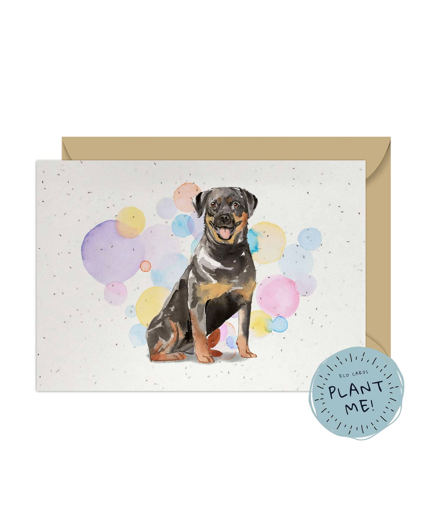 Rottweiler Dog Splash Card