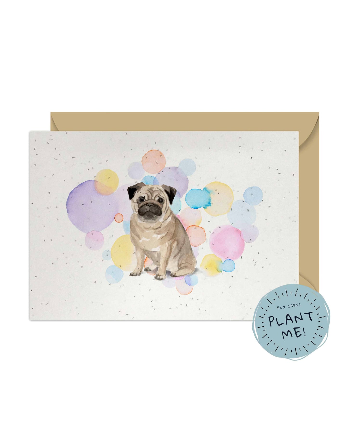 Pug Dog Splash Card