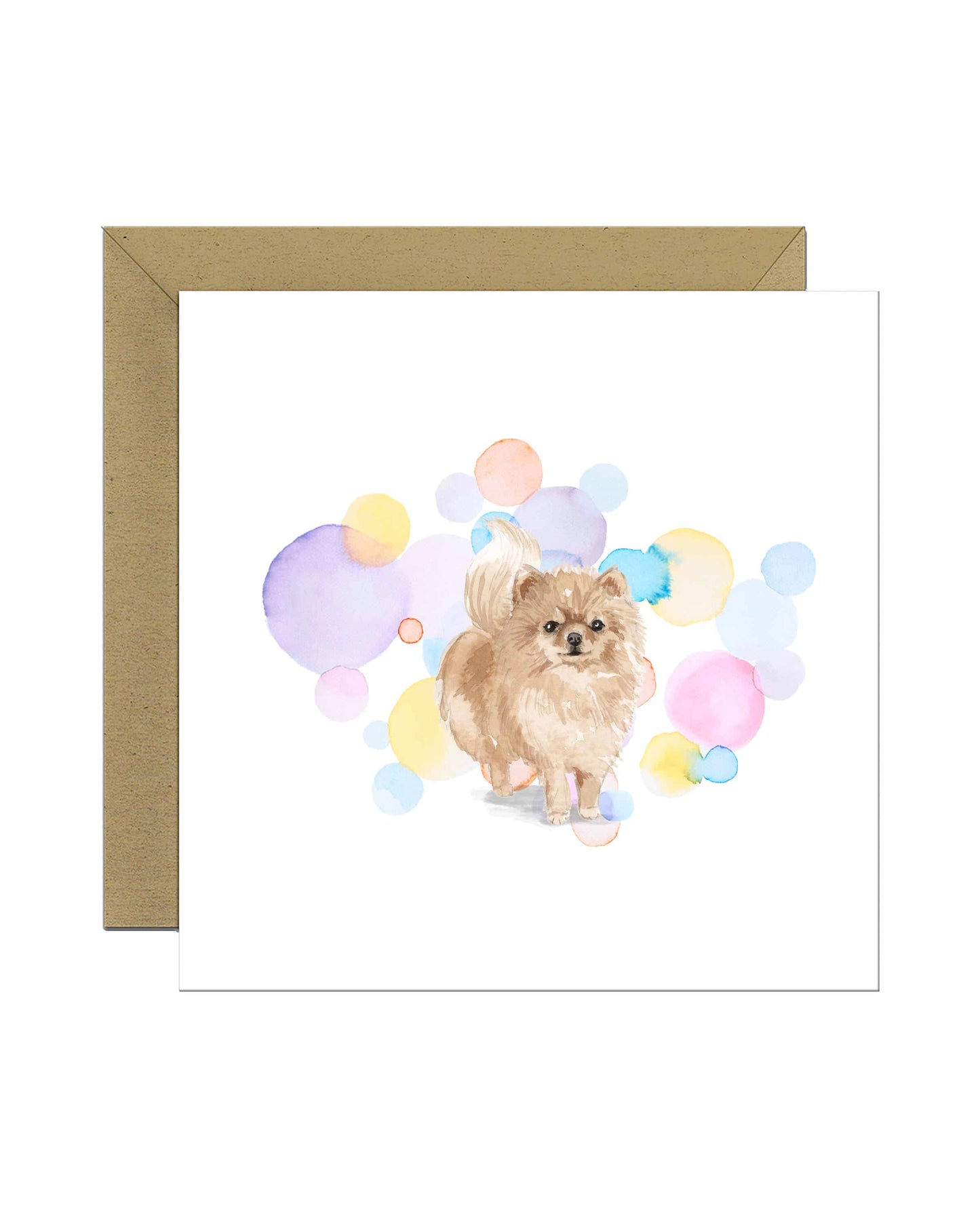 Pomeranian Dog Splash Card