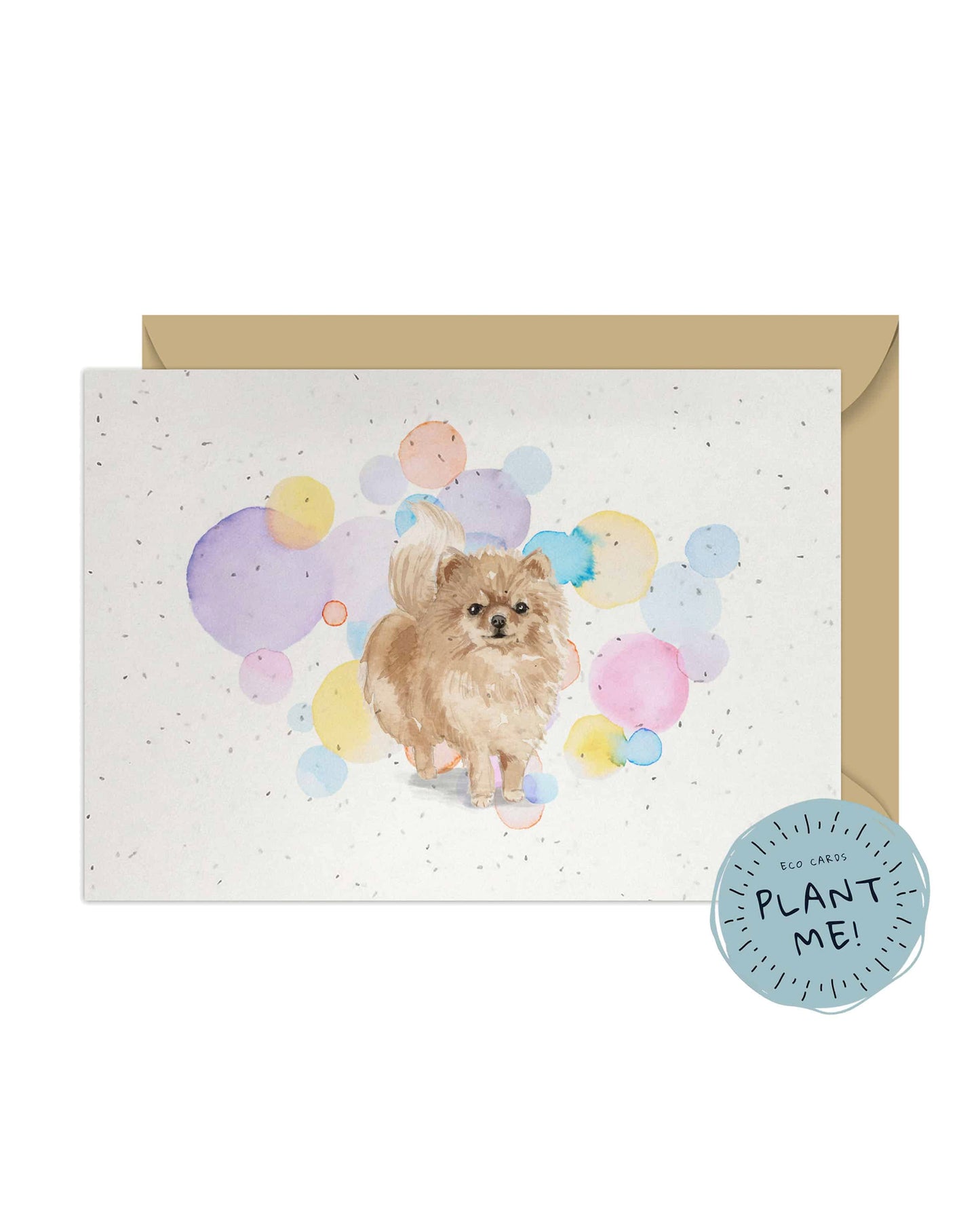 Pomeranian Dog Splash Card