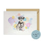 Grey Miniature Schnauzer Dog Splash Card