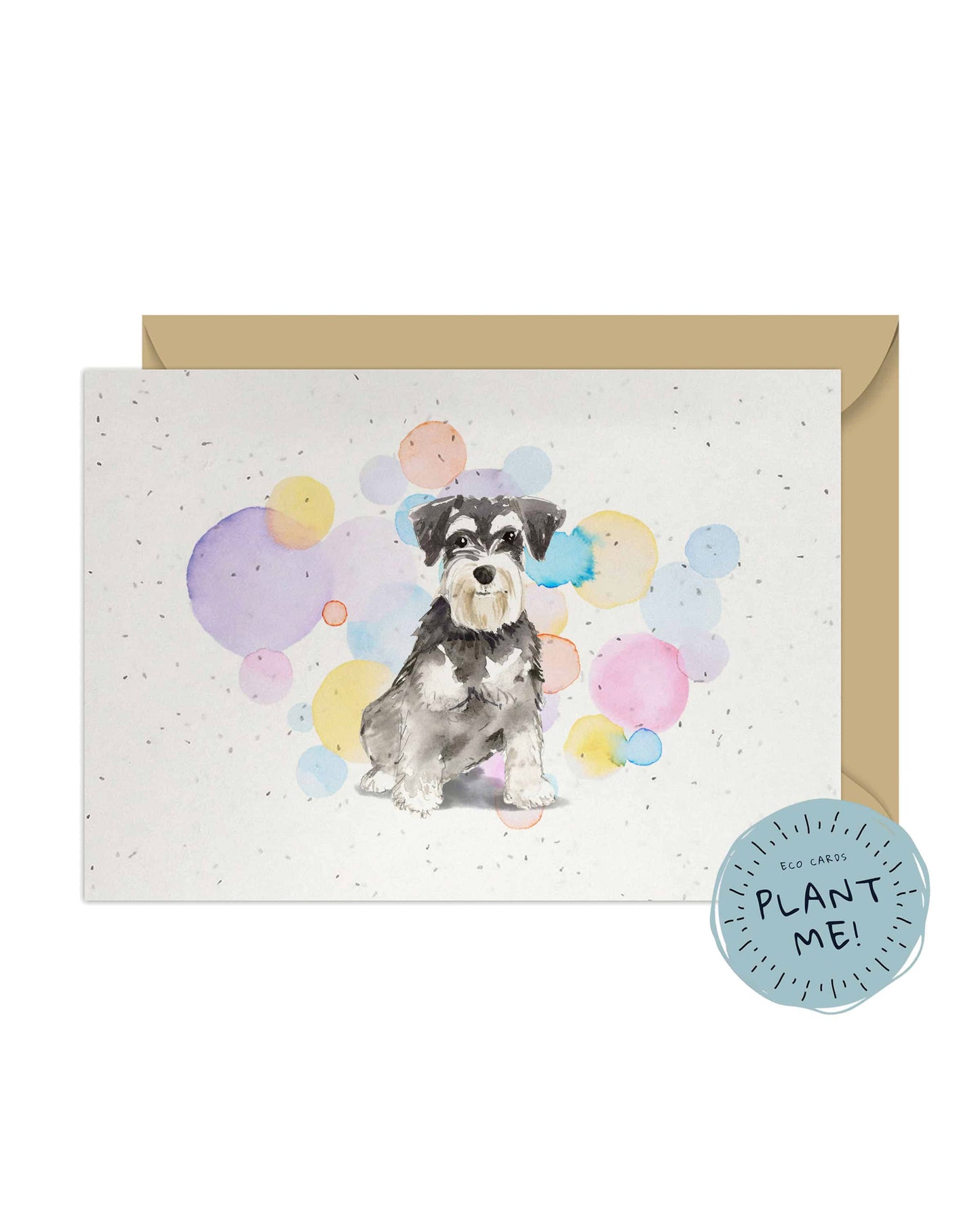 Grey Miniature Schnauzer Dog Splash Card