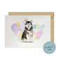 Malamute Dog Splash Card