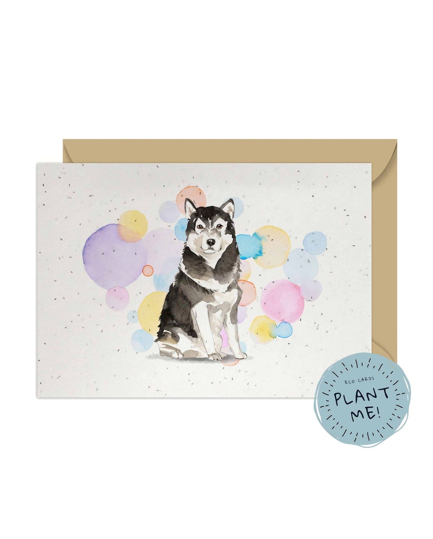 Malamute Dog Splash Card