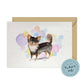 Long Haired Chihuahua Dog Splash Card