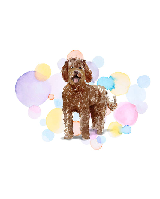 Labradoodle Dog Splash Card