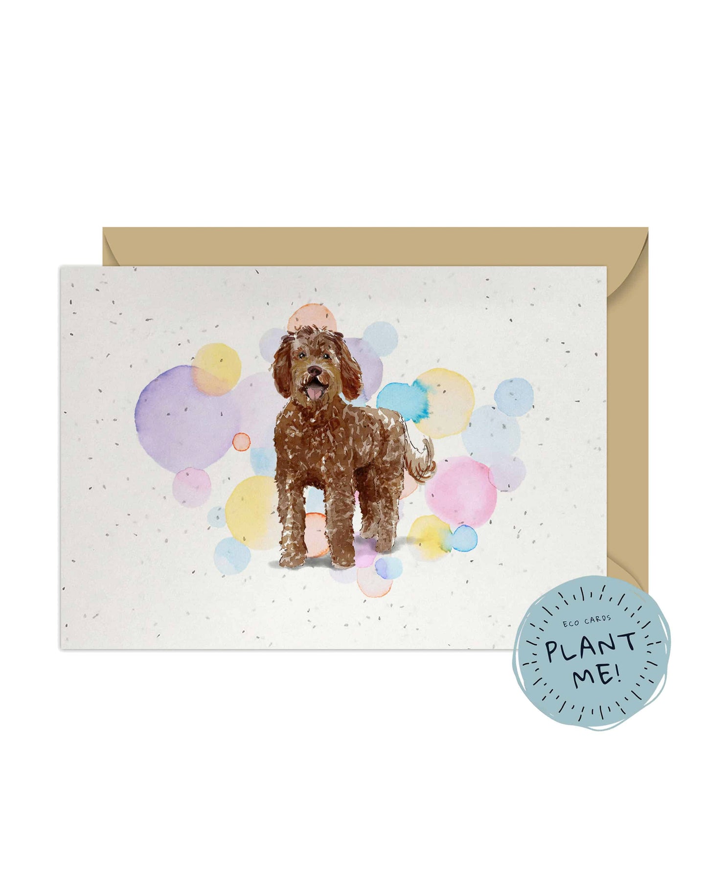 Labradoodle Dog Splash Card