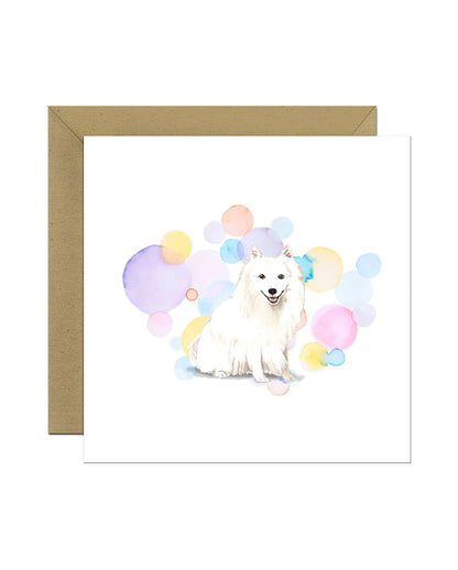 Japanese Spitz Dog Splash Card