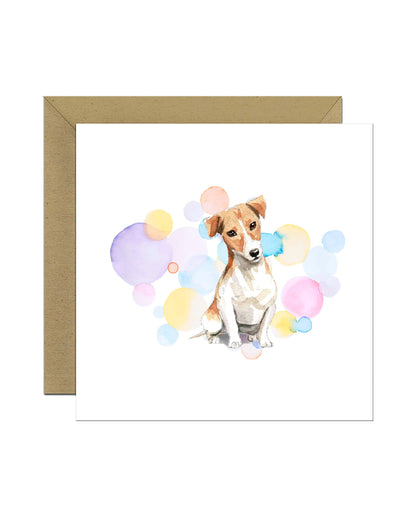 Jack Russell Dog Splash Card