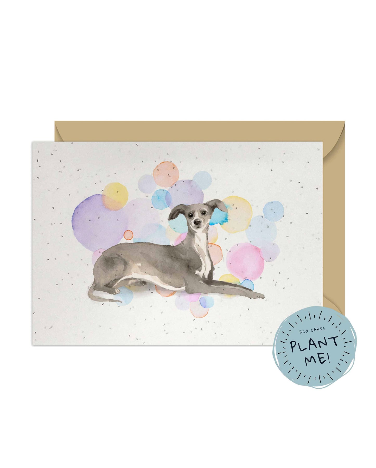 Italian Greyhound Dog Splash Card