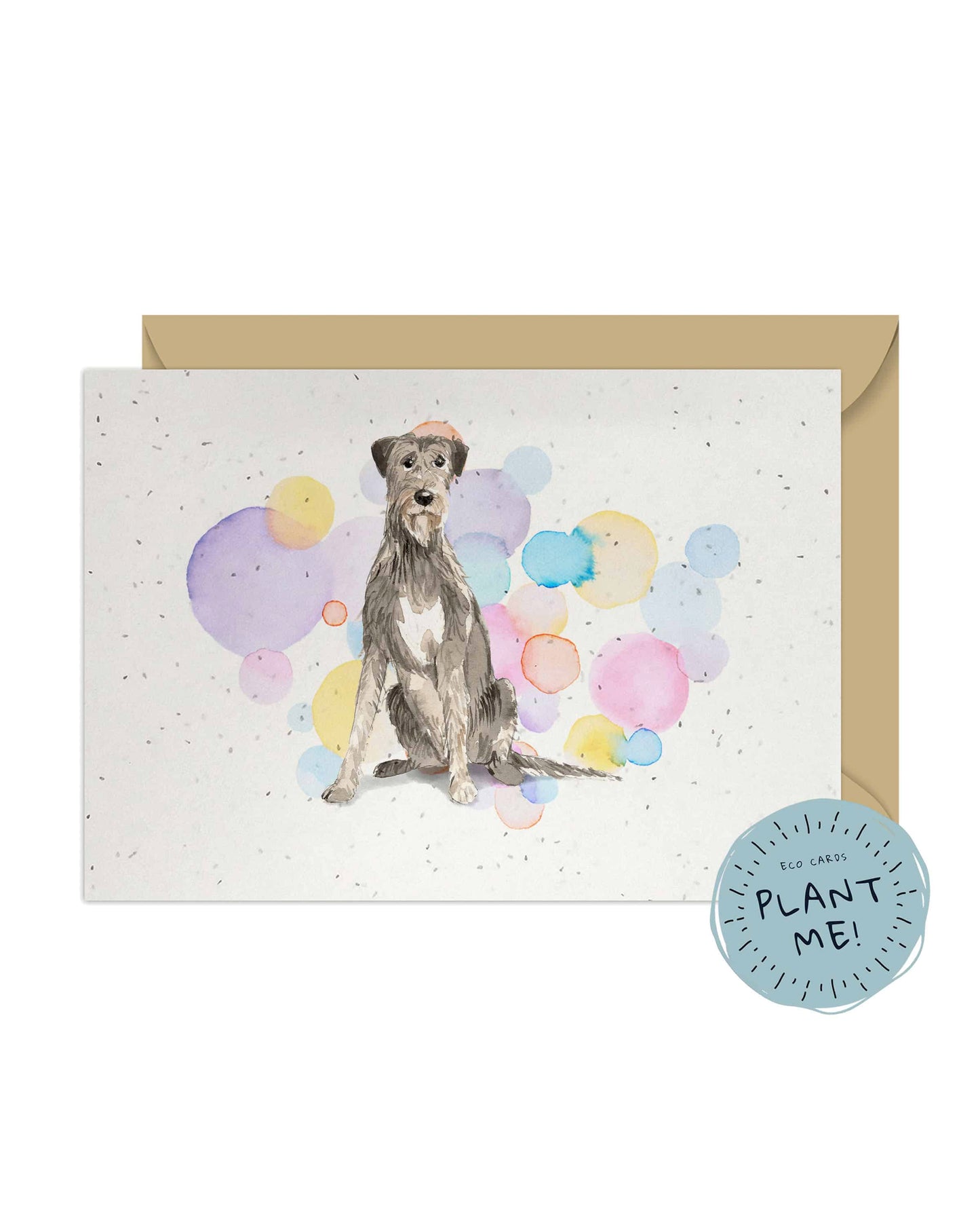 Irish Wolf Hound Dog Splash Card