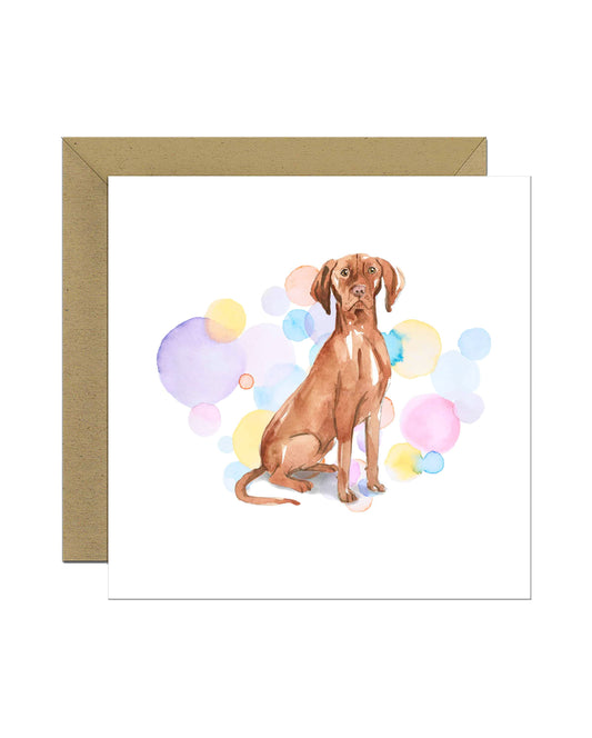 Hungarian Vizla Dog Splash Card