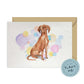 Hungarian Vizla Dog Splash Card