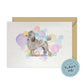 Grey Poodle Dog Splash Card