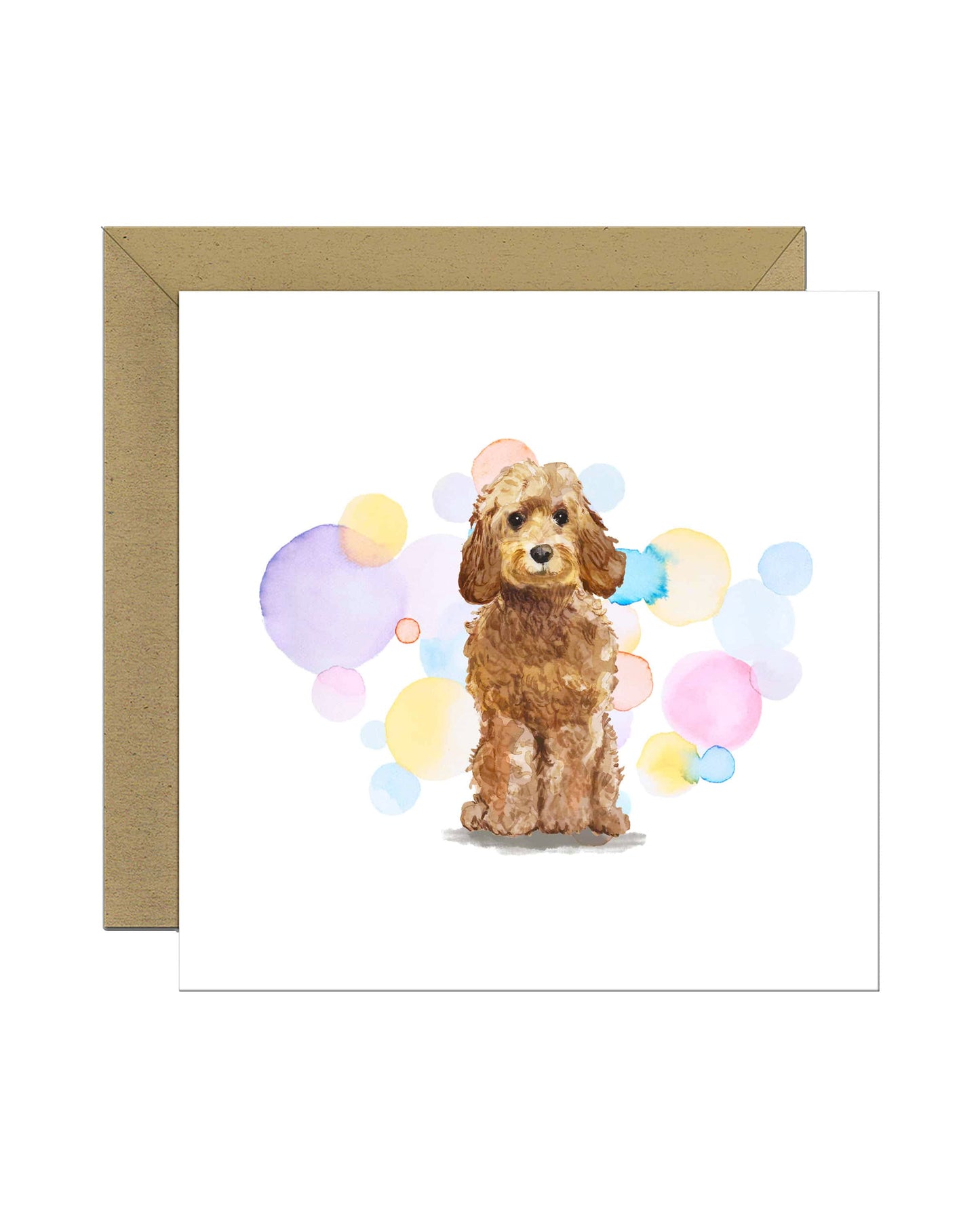 Golden Honey Cockapoo Dog Splash Card