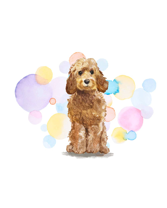 Golden Honey Cockapoo Dog Splash Card