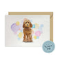 Golden Honey Cockapoo Dog Splash Card