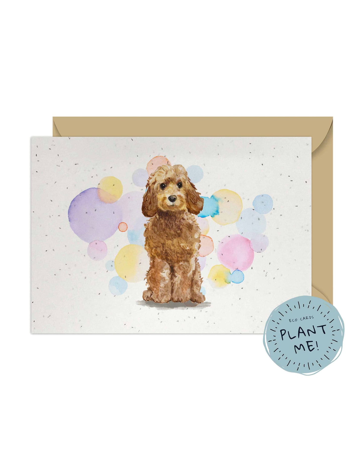 Golden Honey Cockapoo Dog Splash Card