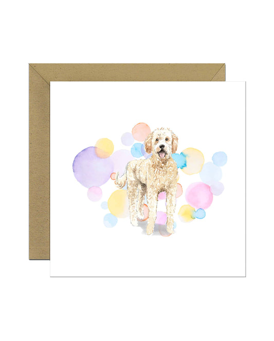 Golden Doodle Dog Splash Card