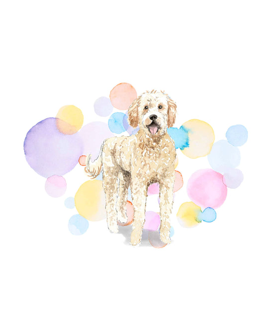 Golden Doodle Dog Splash Card