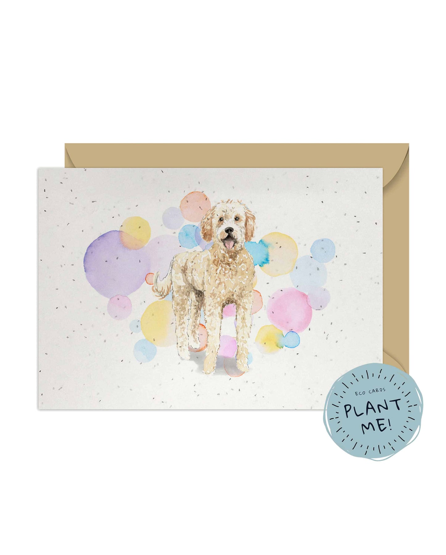 Golden Doodle Dog Splash Card