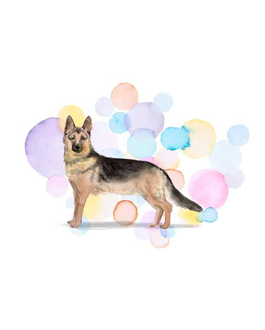 German Shepherd Dog Splash Card