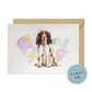 English Brown Springer Spaniel Dog Splash Card