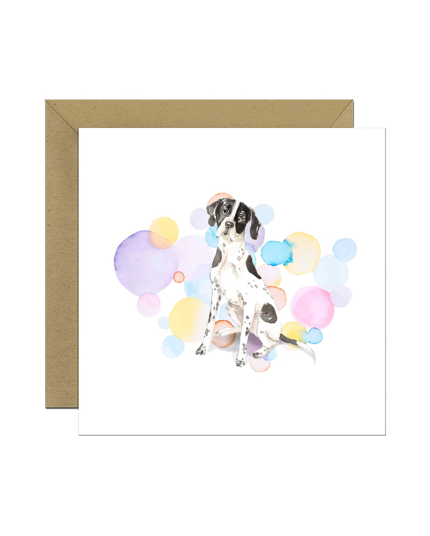 English Pointer Dog Splash Card