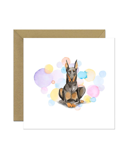 Doberman Dog Splash Card